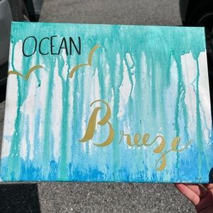 Original “ocean breeze” calligraphy painting, canvas